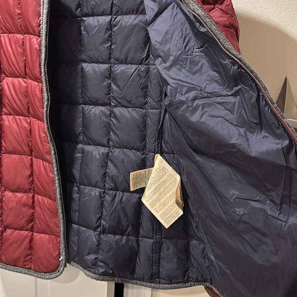 FAY ITALY LADIES BURGUNDY GRAY DOWN QUILT JACKET - Picture 9 of 14